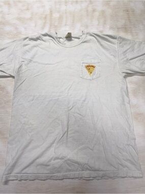 Barstool One Bite Men's XL White Pocket T-Shirt with Pizza Patch